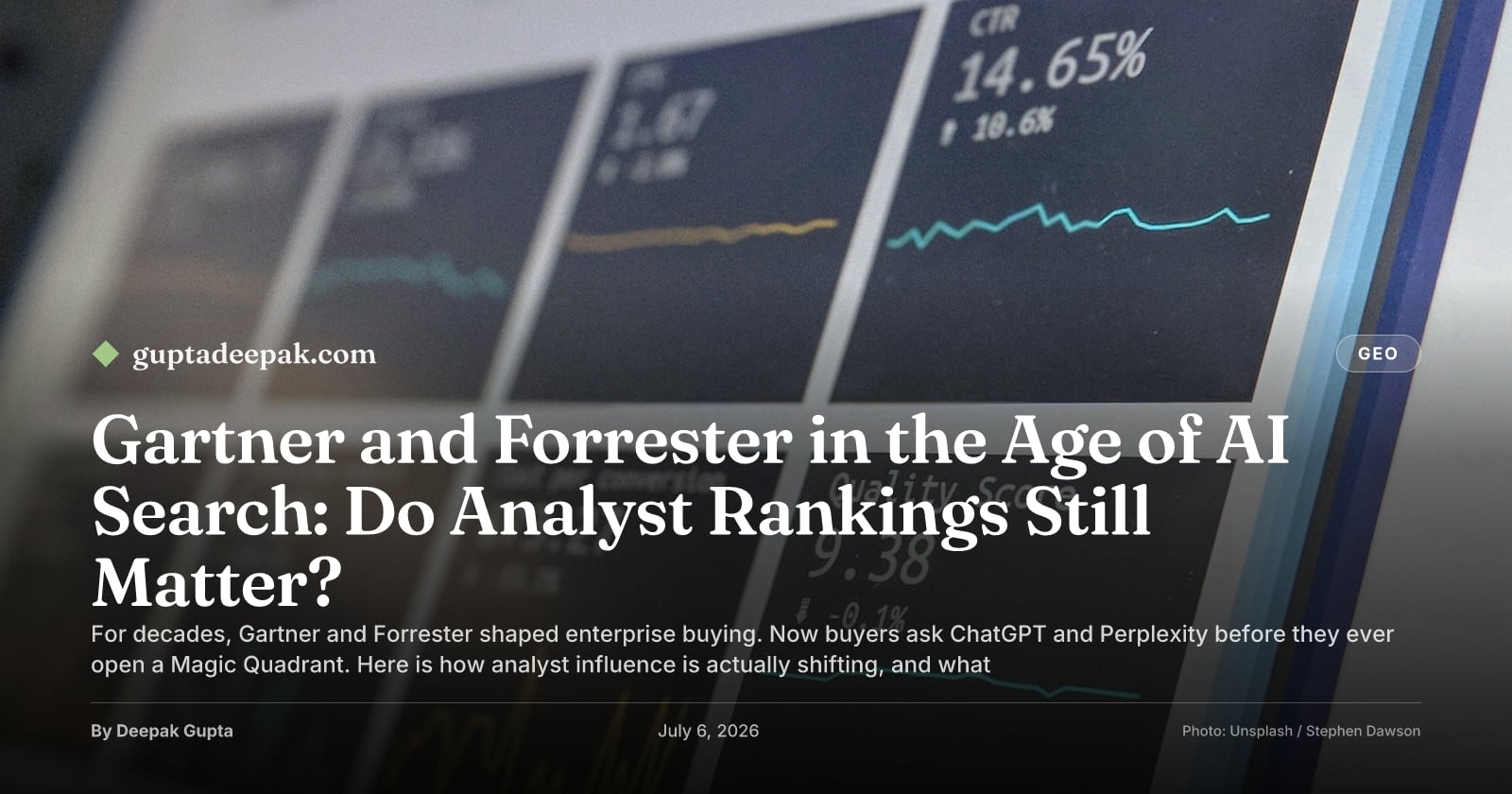 Gartner and Forrester in the Age of AI Search: Do Analyst Rankings Still Matter?, by Deepak Gupta on guptadeepak.com