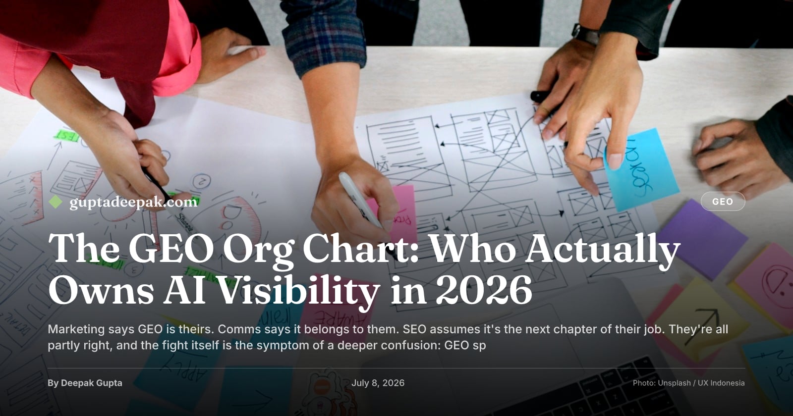 The GEO Org Chart: Who Actually Owns AI Visibility in 2026, by Deepak Gupta on guptadeepak.com