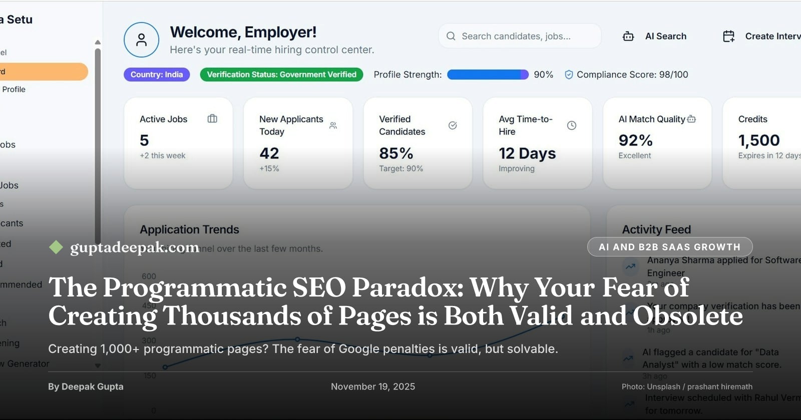 The Programmatic SEO Paradox: Why Your Fear of Creating Thousands of Pages is Both Valid and Obsolete, by Deepak Gupta on guptadeepak.com